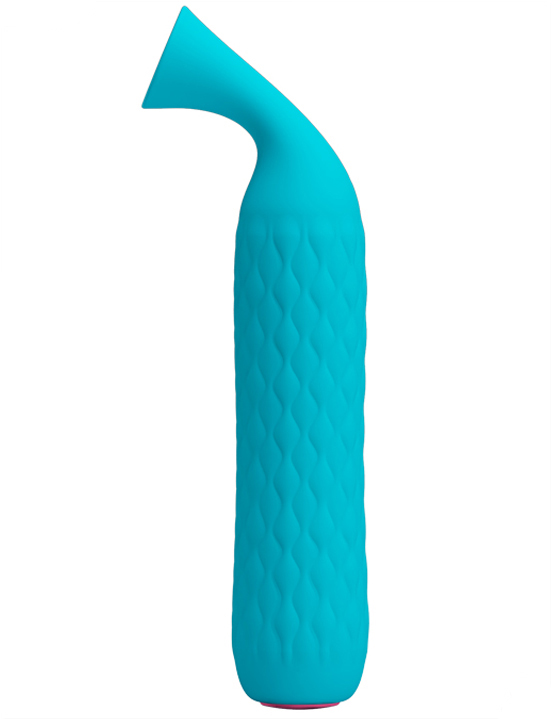 Стимулятор клитора Quentin, вакуумный, голубой, 146 мм