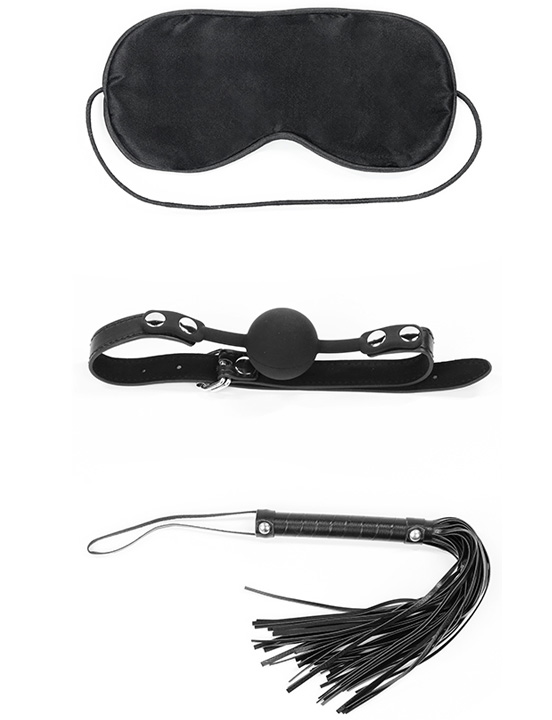Набор Deluxe Bondage Kit для игр (маска, кляп, плётка)